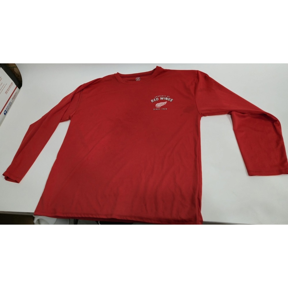 NHL Detroit Red Wings Long Sleeve Shirt Mens XL Red RN 104648 Official Licensed